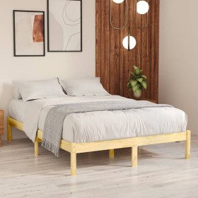 Estructura de cama doble sin colchón madera