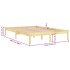 Estructura de cama doble sin colchón madera