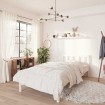 Estructura de cama individual pequeña sin colchón madera blanco