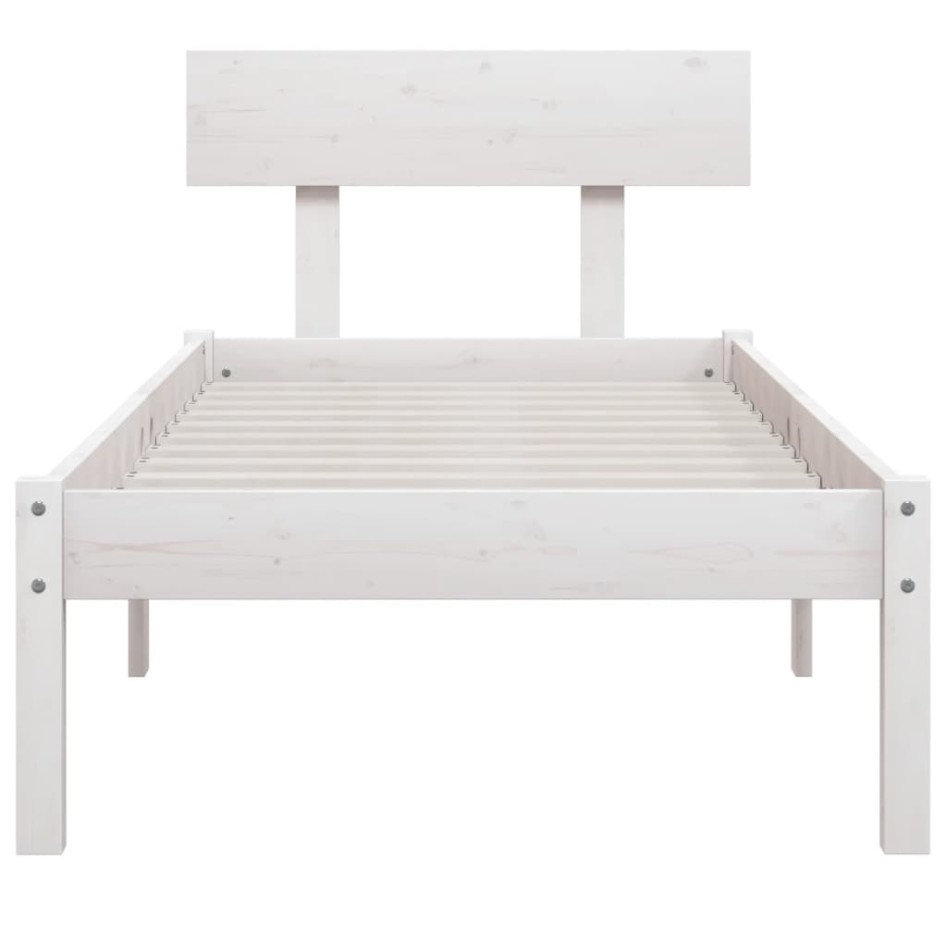 Estructura de cama sin colchón madera maciza blanco 90x200