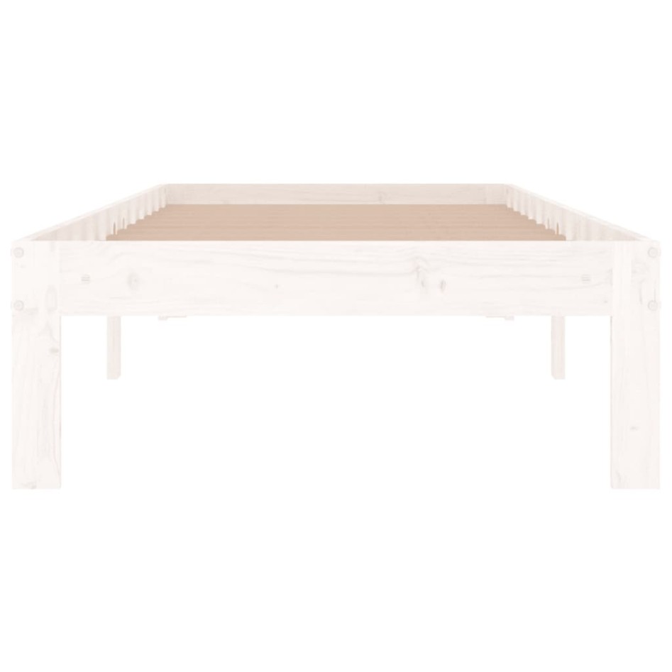 Estructura de cama individual sin colchón blanco 75x190