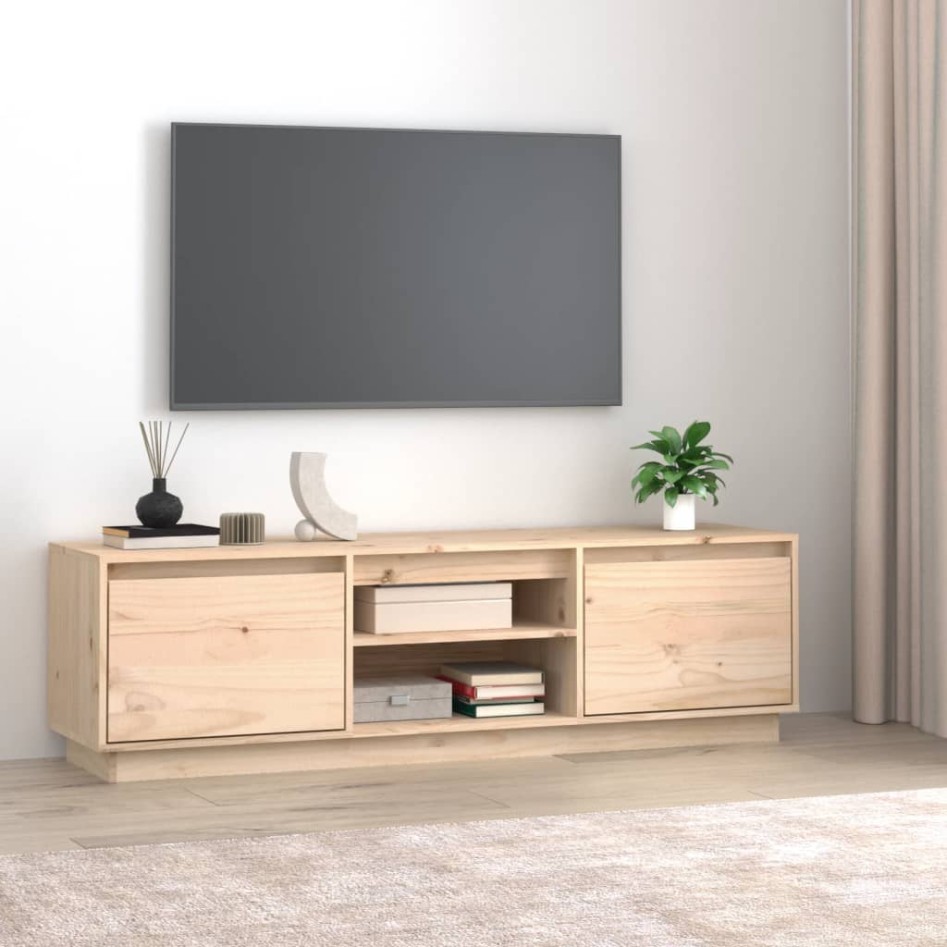 Mueble de TV de madera maciza de pino 140x35x40