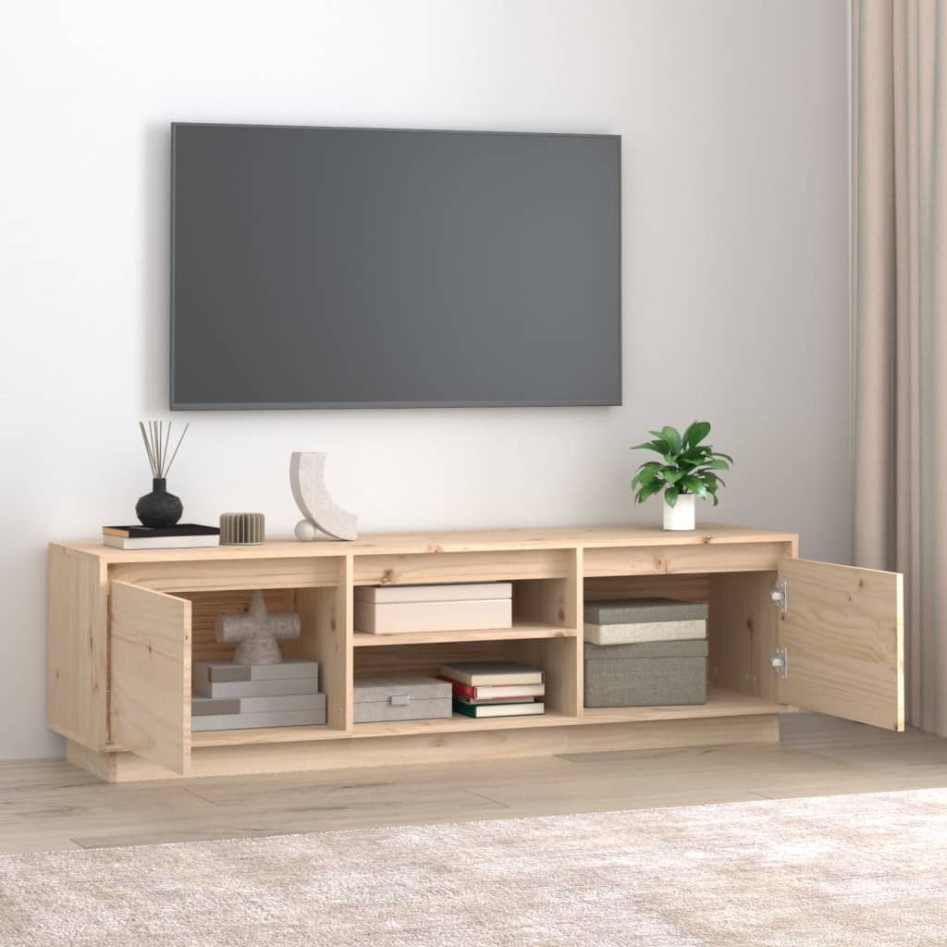 Mueble de TV de madera maciza de pino 140x35x40