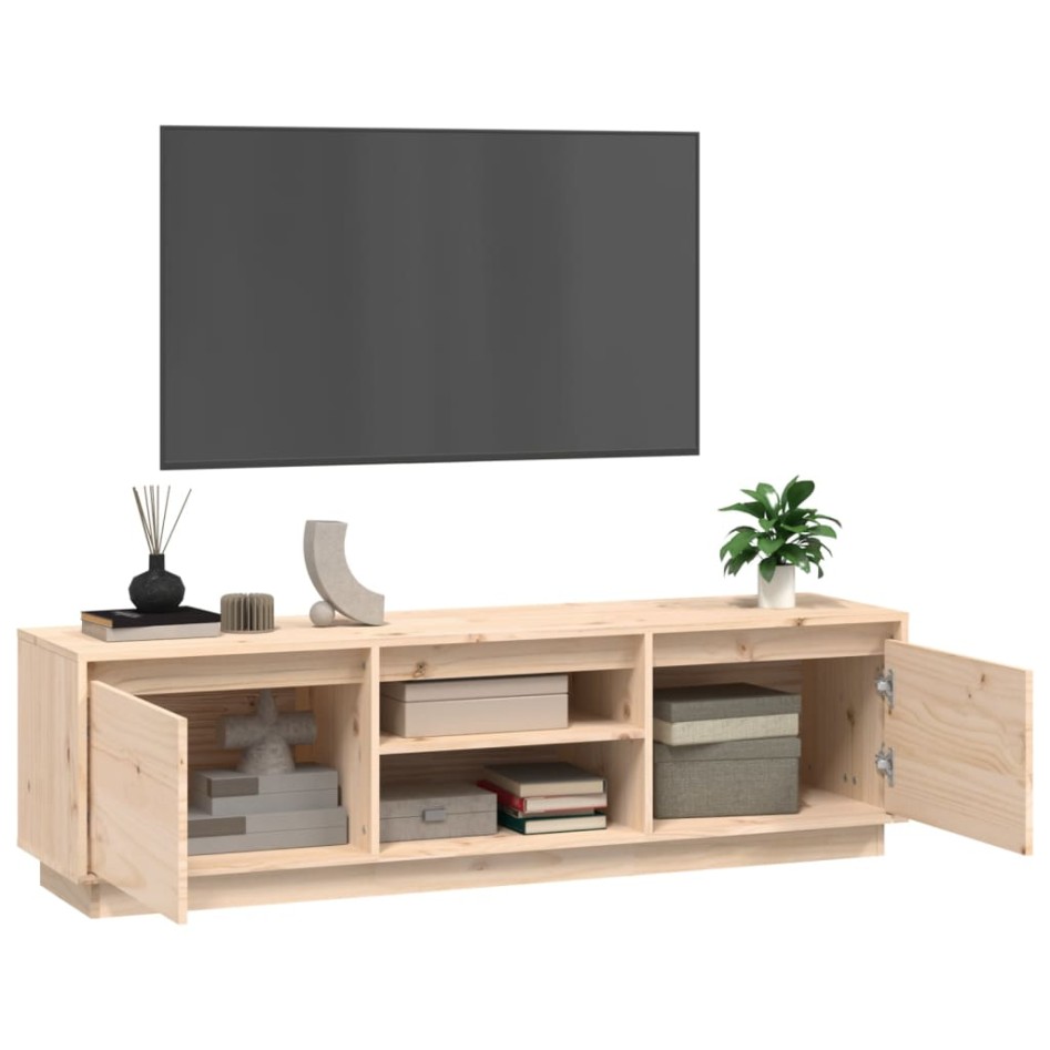 Mueble de TV de madera maciza de pino 140x35x40