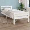 Estructura de cama sin colchón madera maciza blanco 100x200 cm