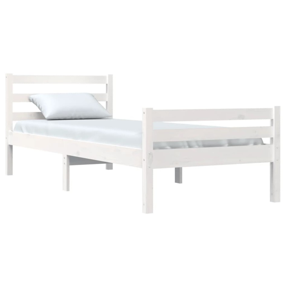 Estructura de cama sin colchón madera maciza blanco 100x200