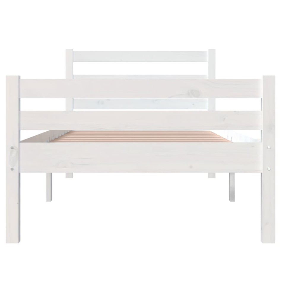 Estructura de cama sin colchón madera maciza blanco 100x200