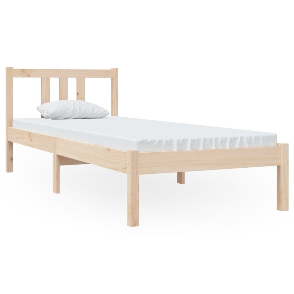 Estructura cama individual sin colchón madera maciza 75x190