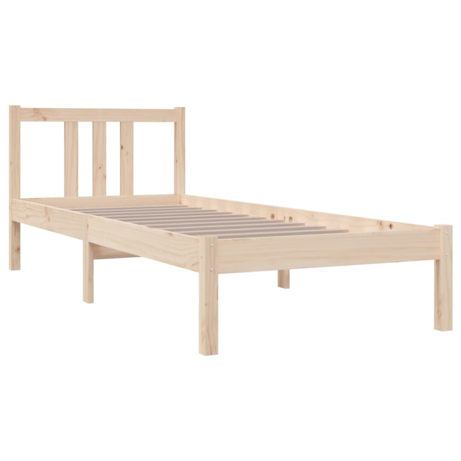 Estructura cama individual sin colchón madera maciza 75x190