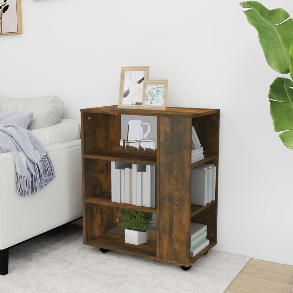 Armario ruedas madera contrachapada roble ahumado 60x35x75