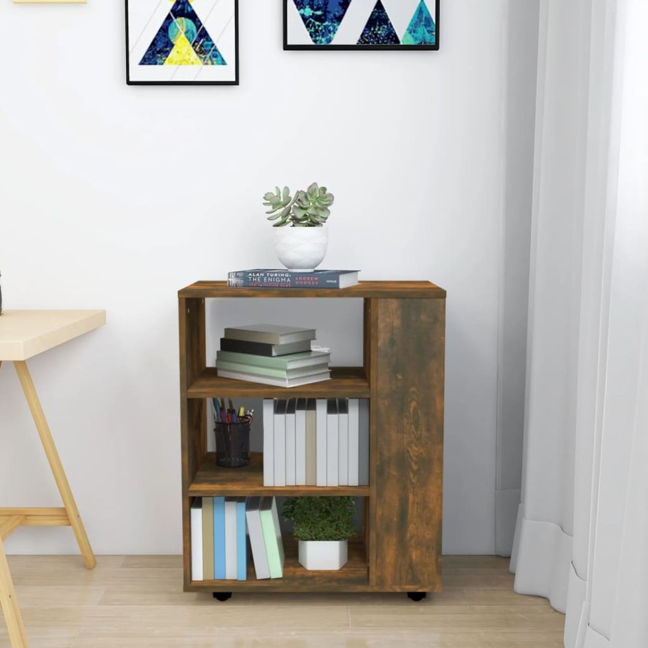 Armario ruedas madera contrachapada roble ahumado 60x35x75