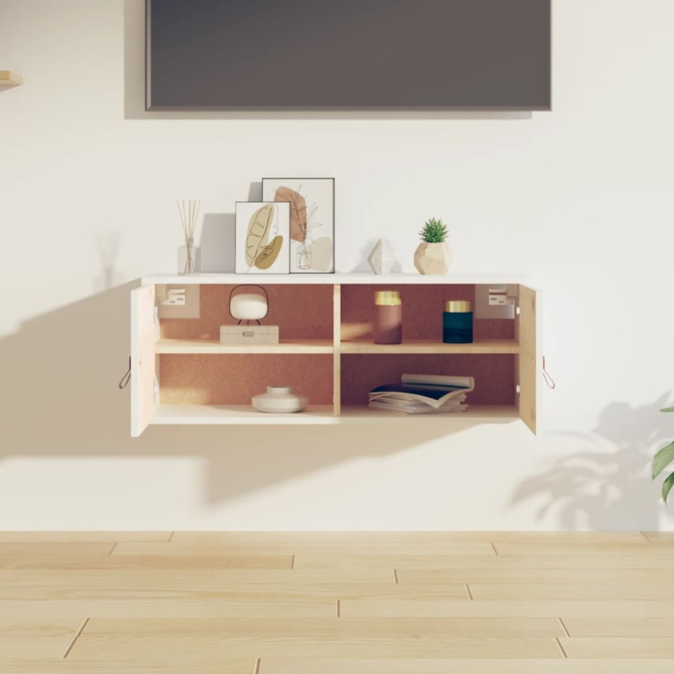 Armario de pared de madera maciza de pino blanco 80x30x30