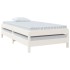 Cama apilable de madera pino maciza blanco 75x190