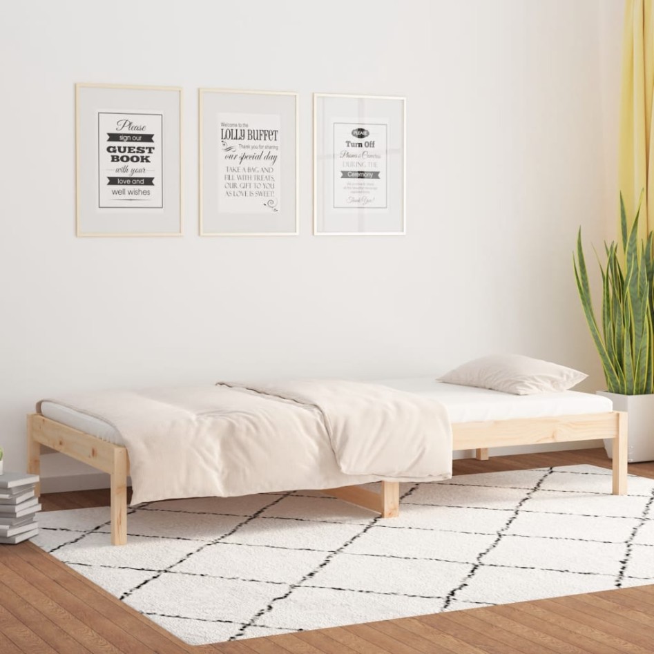 Sofá cama sin colchón madera maciza de pino 80x200