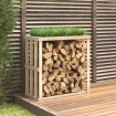 Soporte para leña de exterior madera maciza pino 108x52x106 cm