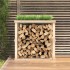 Soporte para leña de exterior madera maciza pino 108x52x106
