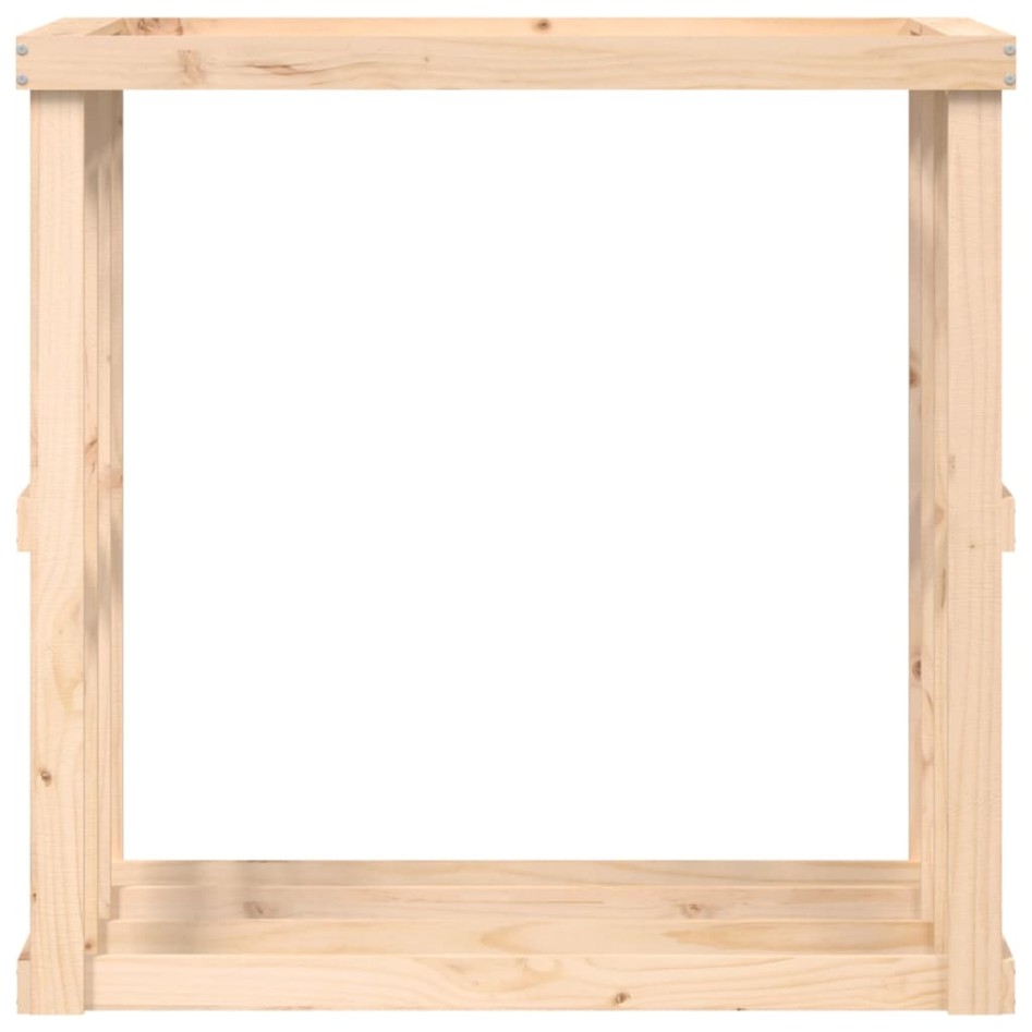 Soporte para leña de exterior madera maciza pino 108x52x106
