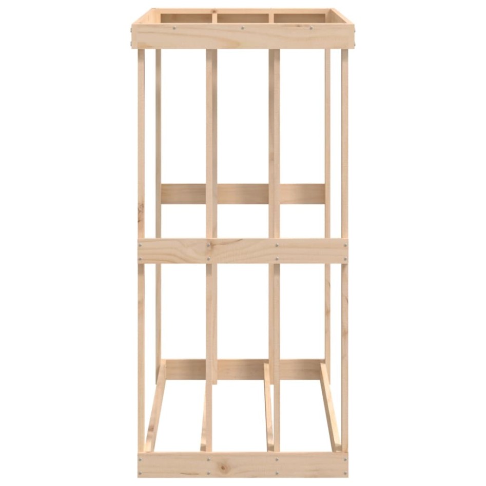Soporte para leña de exterior madera maciza pino 108x52x106