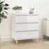 Aparador de madera contrachapada blanco brillante 60x35x70