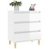 Aparador de madera contrachapada blanco brillante 60x35x70