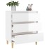 Aparador de madera contrachapada blanco brillante 60x35x70