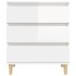 Aparador de madera contrachapada blanco brillante 60x35x70