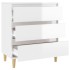 Aparador de madera contrachapada blanco brillante 60x35x70