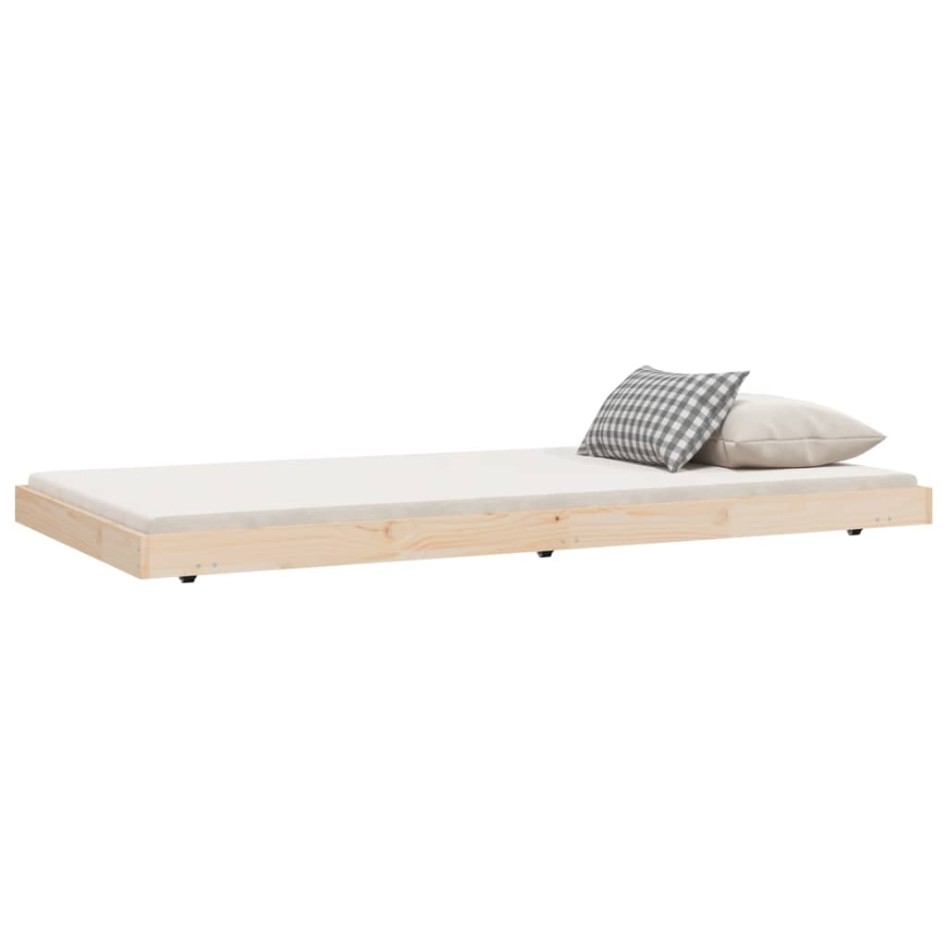 Estructura de cama sin colchón madera maciza de pino 100x200