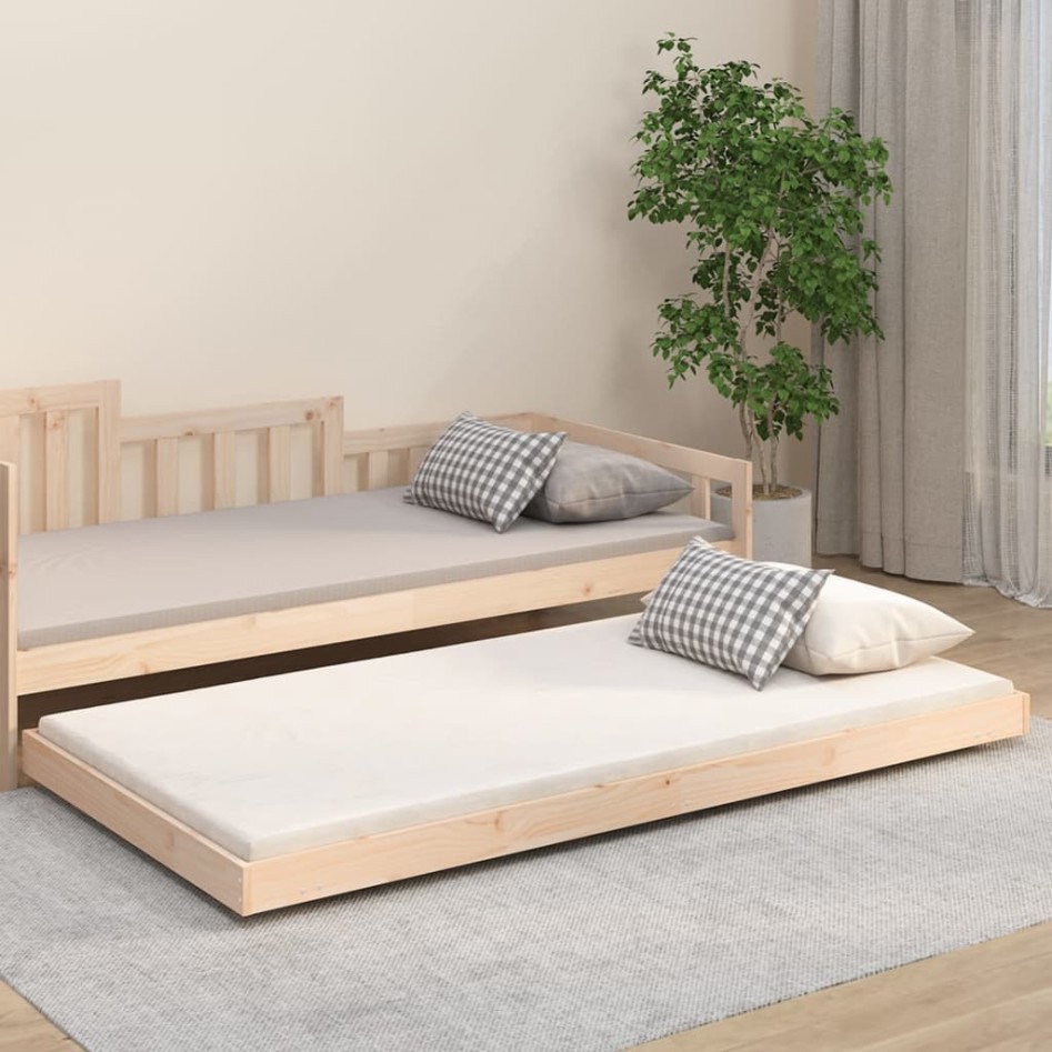 Estructura de cama sin colchón madera maciza de pino 90x200