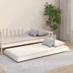 Estructura de cama sin colchón madera maciza blanca 90x190 cm