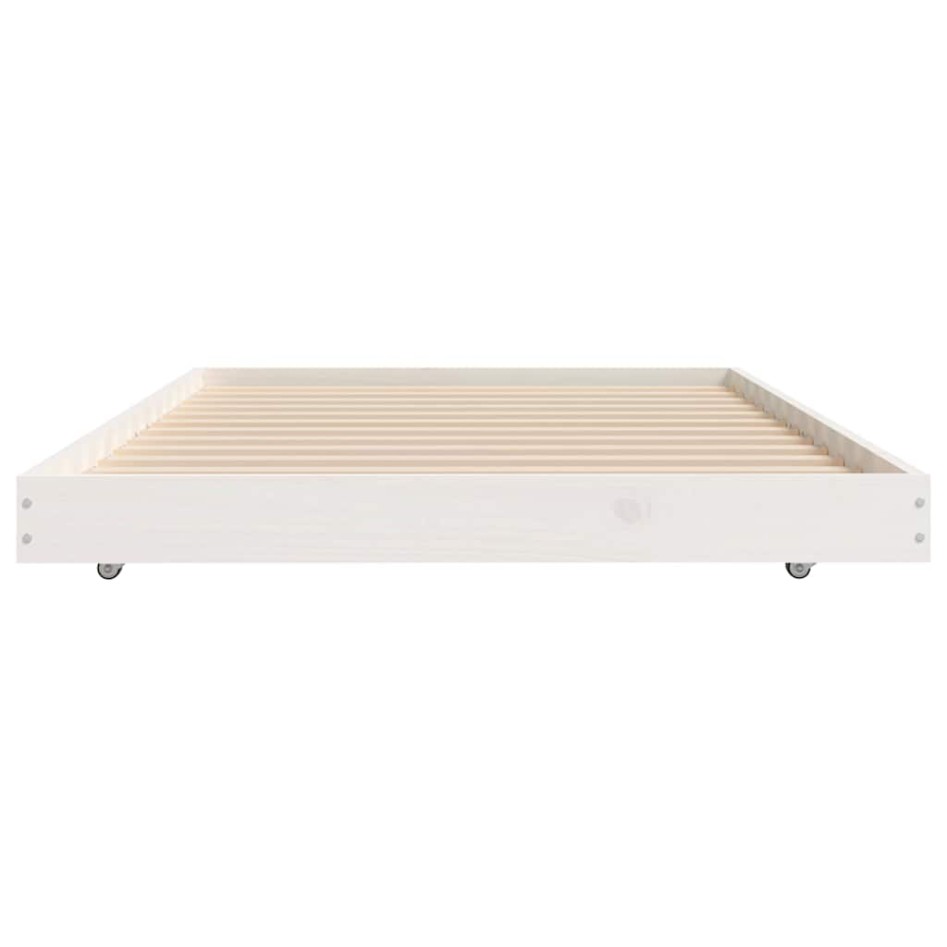 Estructura de cama sin colchón madera maciza blanca 90x190