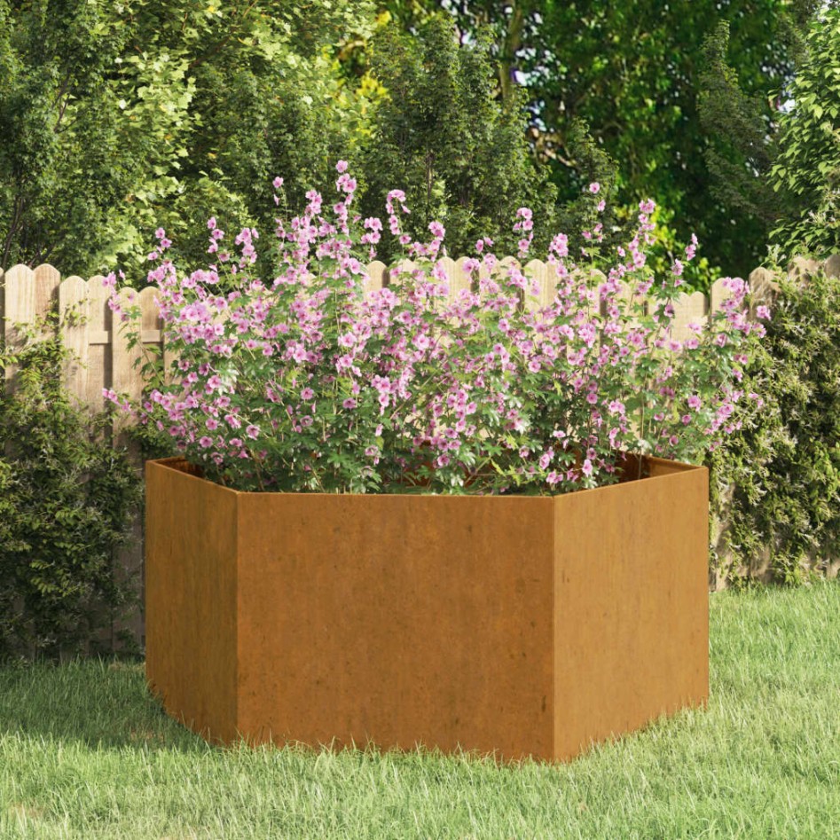 Jardinera de acero corten oxidado 90x90x45