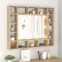 Mueble con espejo y LED color roble Sonoma 91x15x76,5