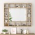 Mueble con espejo y LED color roble Sonoma 91x15x76,5