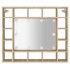 Mueble con espejo y LED color roble Sonoma 91x15x76,5