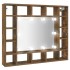 Mueble con espejo y LED color roble ahumado 91x15x76,5