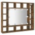 Mueble con espejo y LED color roble ahumado 91x15x76,5