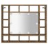 Mueble con espejo y LED color roble ahumado 91x15x76,5