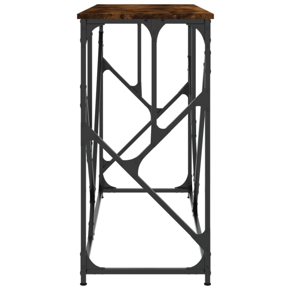 Mesa consola madera de ingeniería roble ahumado 100x40x80