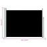 Toldo lateral retráctil de jardín negro 120x500