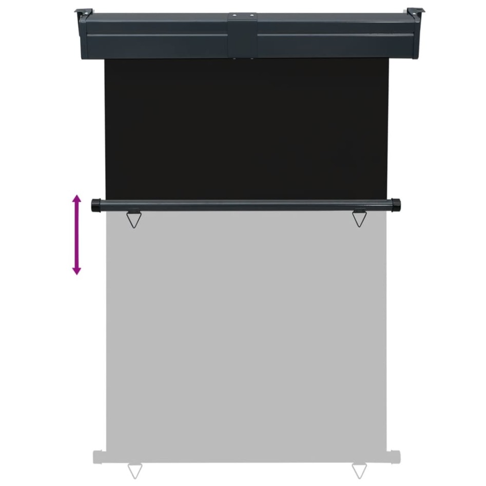 Toldo lateral de balcón negro 125x250