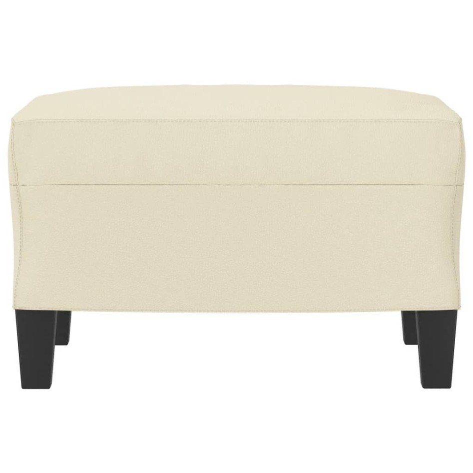 Reposapiés de cuero sintético crema 60x50x41