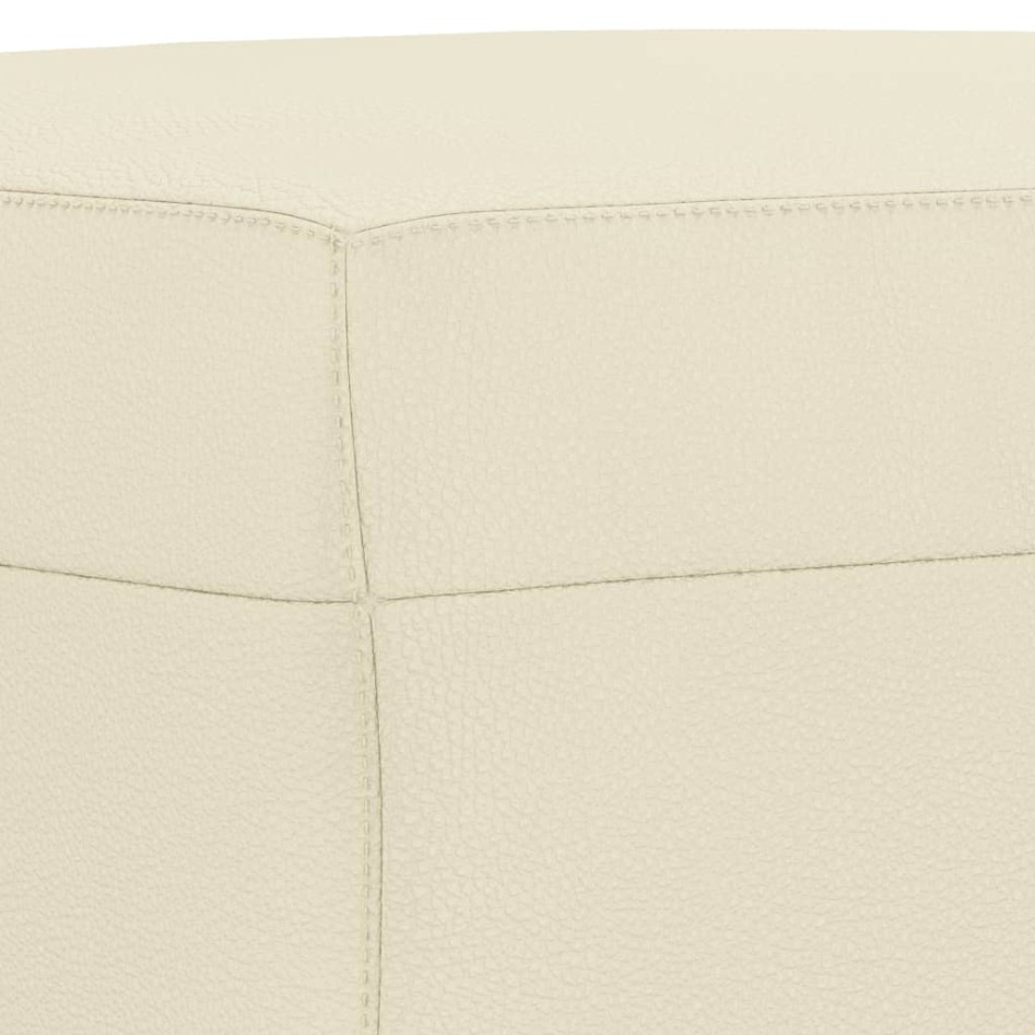 Reposapiés de cuero sintético crema 60x50x41