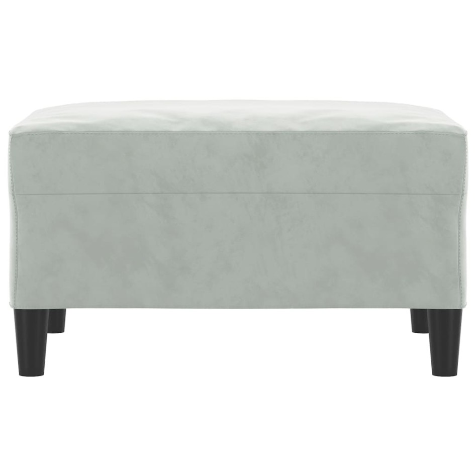 Reposapiés de terciopelo gris claro 70x55x41