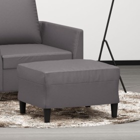 Reposapiés de cuero sintético gris 60x50x41