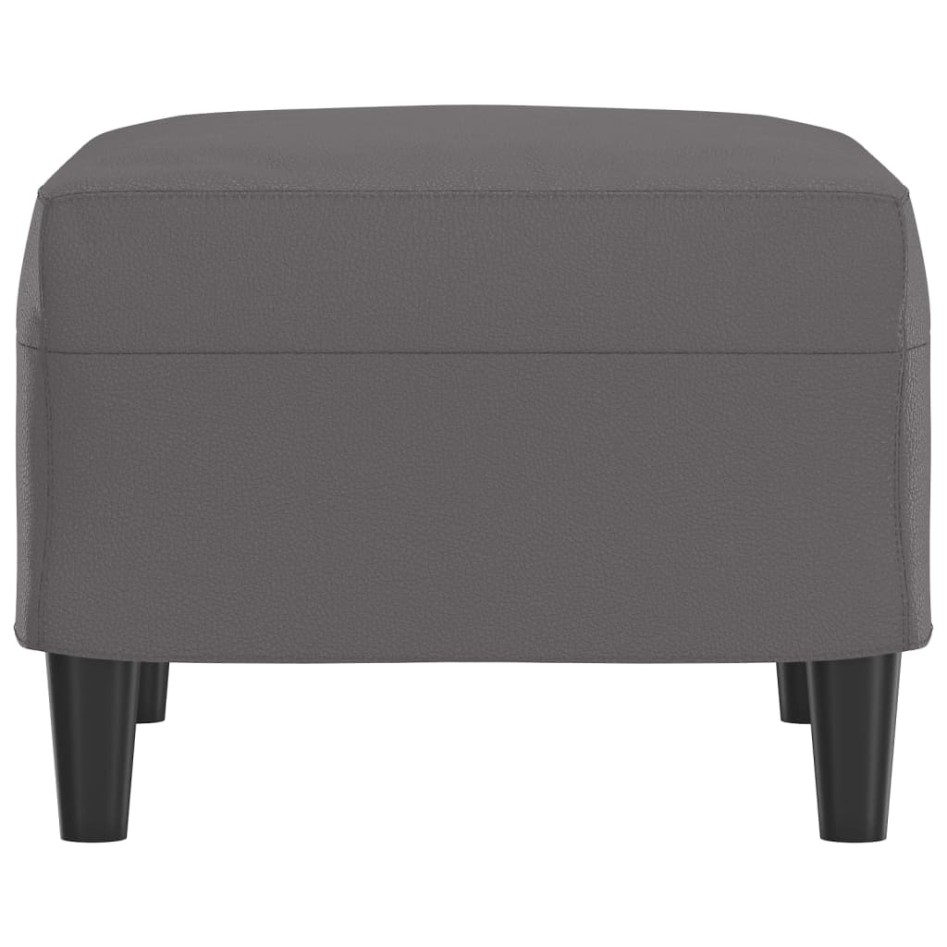 Reposapiés de cuero sintético gris 60x50x41