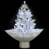 Árbol de Navidad con nieve con base en paraguas blanco 75
