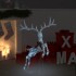 Reno decorativo de Navidad blanco 120 LEDs blanco
