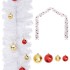 Guirnalda de Navidad decorada con bolas blanco 10