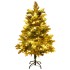 Árbol de Navidad con luces y piñas PVC PE verde 150